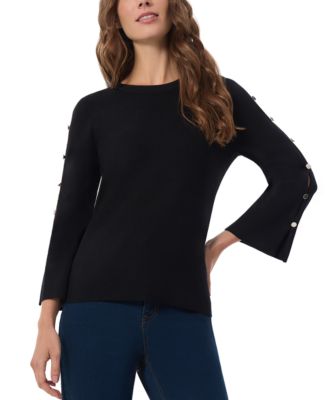 Jones New York - Women's Peek-a-Boo-Sleeve Sweater