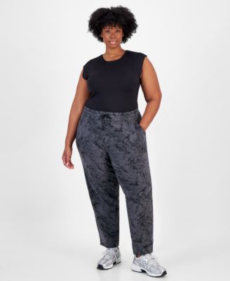 ID Ideology - Plus Size Bubble-Print Fleece Pants