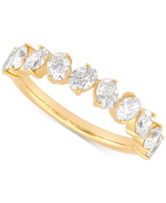 Macy's - Diamond Oval Ten Stone Polished Band (1-1/2 ct. t.w.) in 14k Gold