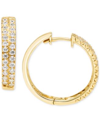 Macy's - Diamond Double Row Hoop Earrings (1 ct. t.w.) in 14k Gold