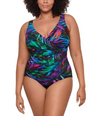 Miraclesuit - Plus Size Palma Paradiso Oceanus Tummy-Control One-Piece Swimsuit