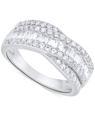 Forever Grown Diamonds - Lab-Grown Diamond Crisscross Band (1 ct. t.w.) in Sterling Silver or 14k Gold-Plated Sterling Silver