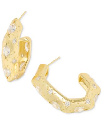Kendra Scott - Gold-Tone Crystal Scatter Medium Hoop Earrings, 1.64"
