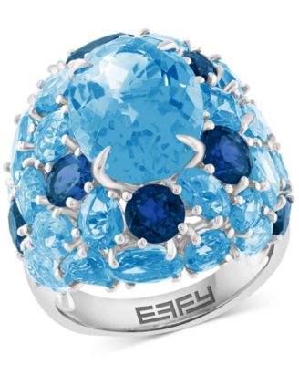 EFFY Collection - Blue Topaz (18 ct. t.w.) & London Blue Topaz (3 ct. t.w.) Cluster Ring in Sterling Silver  (Also in Amethyst & Citrine)