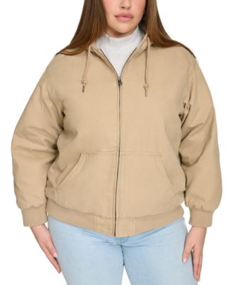Levi's - Plus Size Relaxed-Fit Zip-Front Hooded Bomber Jacket