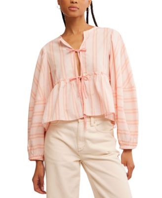 Free People - Women's Brunch Babe Tie-Front Blouse