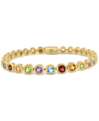 EFFY Collection - Multi-Gemstone Bezel Tennis Bracelet (6-3/4 ct. t.w.) in Gold Over Silver