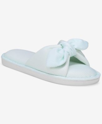 Charter Club - Women's Striped Bow Slide Slippers