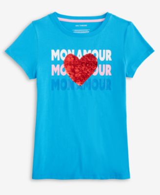 Epic Threads - Little & Big Girls Mon Amour Graphic Heart T-Shirt