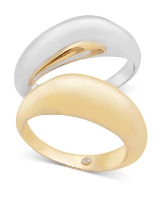 On 34th - Two-Tone 2-Pc. Set Puffy Rings