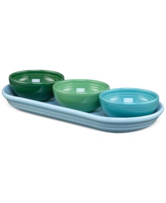 Fiesta - Aegean Mixed Colors 4-Pc. Condiment Bowl & Tray Set
