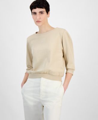 BOSS Orange - Women's Cotton Logo Back-Cutout Sweatshirt