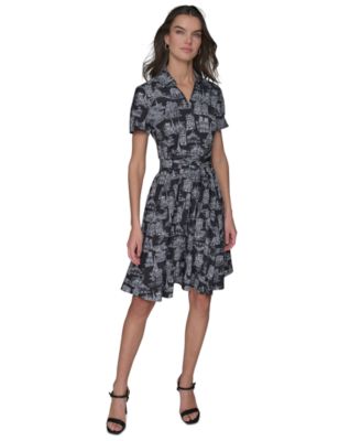KARL LAGERFELD PARIS - Women's Paris Toile Tie-Waist Dress
