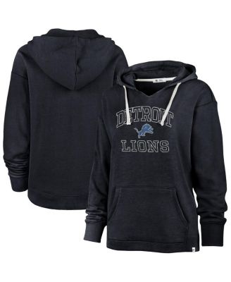 '47 Brand - Women's Navy Detroit Lions Plus Size Clarity Kennedy Pullover Hoodie