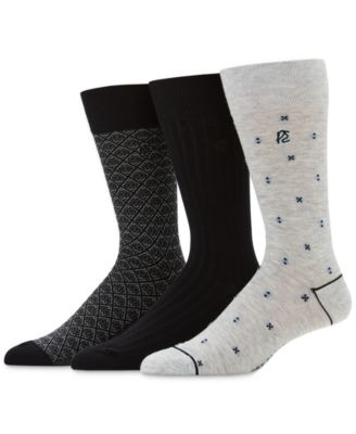 Perry Ellis Portfolio - Men's 3-Pk. Assorted Patterned Crew Socks