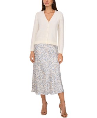 Vince Camuto - Women's V-Neck Button-Front Sequin Cardigan