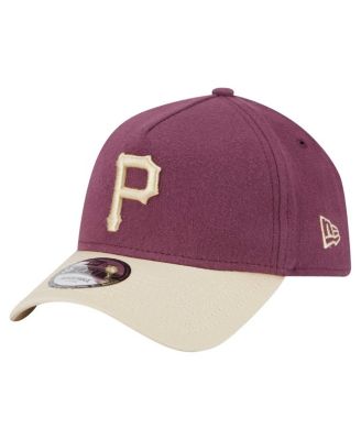 New Era - Men's Maroon Pittsburgh Pirates Moleskin A-Frame 9FORTY Adjustable Hat
