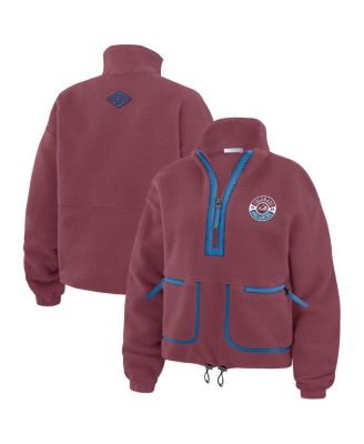 WEAR by Erin Andrews - Women's  Burgundy Colorado Avalanche Polar Fleece Half-Zip Jacket