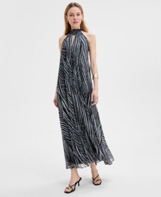 I.N.C. International Concepts - Women's Printed Halter-Neck Maxi Dress