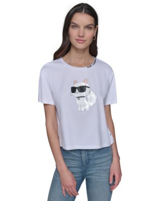 KARL LAGERFELD PARIS - Women's Emoji Choupette T-Shirt