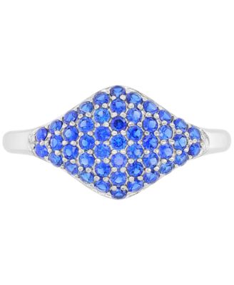 Macy's - Lab-Created Blue Sapphire Rhombus Cluster Ring (1-3/8 ct. t.w.) in Sterling Silver