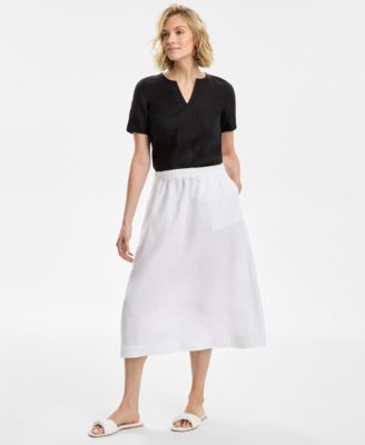 Charter Club - Women's Pull-On Linen Midi Skirt
