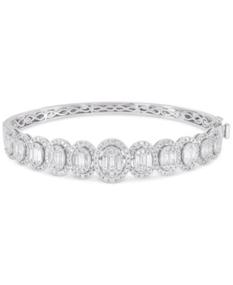 Macy's - Diamond Cluster Bangle Bracelet (2-1/2 ct. t.w.) in 14k White Gold