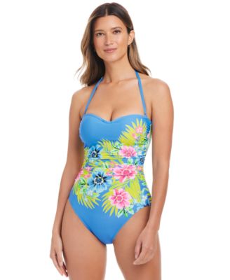 Bleu by Rod Beattie - Women's Let's Get Away Printed Shirred One-Piece Swimsuit