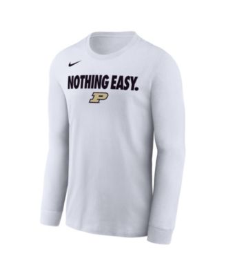 Nike - Men's White Purdue Boilermakers 2025 On-Court Bench Long Sleeve T-Shirt