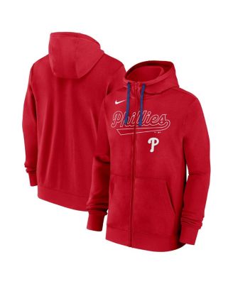 Nike - Men's Red Philadelphia Phillies Knockout Script Full-Zip Hoodie