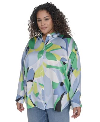 KARL LAGERFELD PARIS - Plus Size Geometric Print Blouse