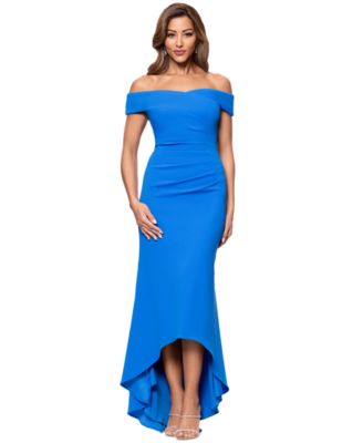 XSCAPE - Women's Off-The-Shoulder High-Low Dress