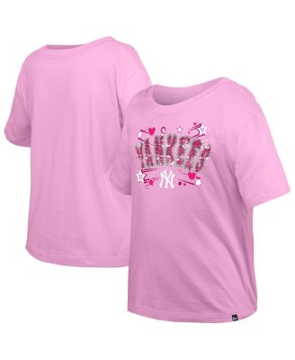 New Era - Big Girls Light Pink New York Yankees Flip Sequin Team T-Shirt