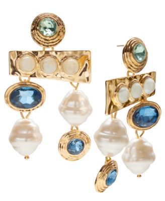 I.N.C. International Concepts - Gold-Tone Mixed Stone Statement Earrings