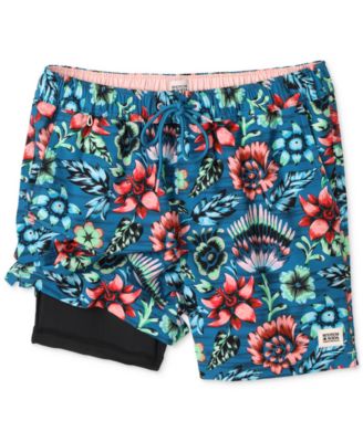 SCOTCH & SODA - Men's Full Bloom Floral Drawstring Swim Trunks