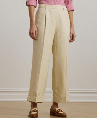 Lauren Ralph Lauren - Women's Linen-Blend Twill Wide-Leg Pants