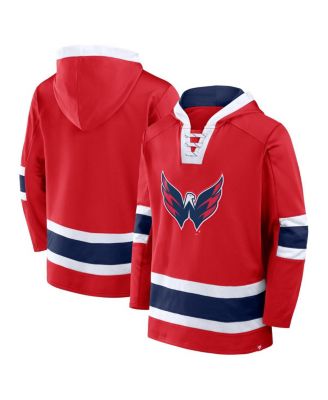 Fanatics - Men's Red Washington Capitals Inside Line Fleece Pullover Hoodie