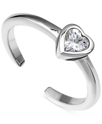 Giani Bernini - Cubic Zirconia Heart Adjustable Toe Ring in Sterling Silver (also in 18k Gold-Plated Sterling Silver)