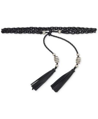 Lauren Ralph Lauren - Braided Leather Tassel-Tie Belt