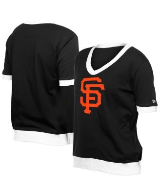 New Era - Women's Black San Francisco Giants Game Day Rhinestone V-neck T-Shirt