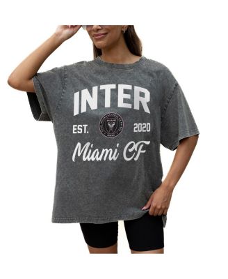 Gameday Couture - Women's Gray Inter Miami CF Tackle Titan Oversized Snow Wash T-Shirt
