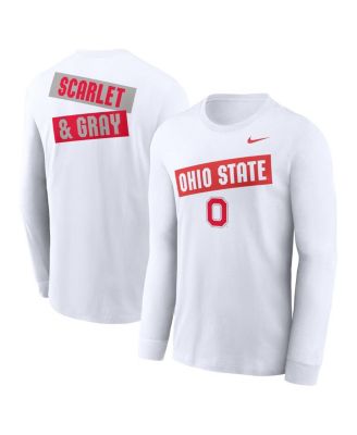 Nike - Men's White Ohio State Buckeyes Two-Hit Classic Location Long Sleeve T-Shirt