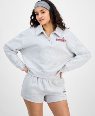 Grayson Threads, The Label - Juniors' Collared Snoopy Sweatshirt