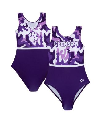 GK Elite - Big Boys and Girls Purple Clemson Tigers Elite Replica Leotard