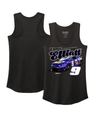 Hendrick Motorsports Team Collection - Women's Black Chase Elliott Name Number Racer Back Tri-Blend Tank Top