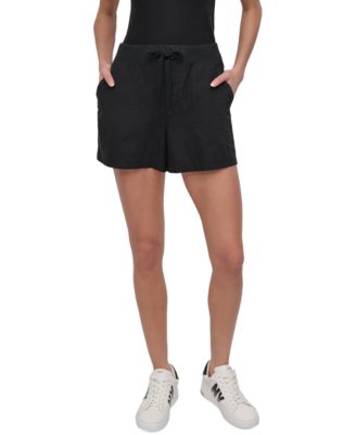 DKNY - Women's Cotton Twill Rib-Waistband Cargo Shorts
