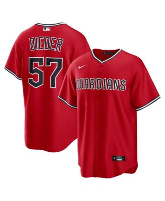 Nike - Men's Shane Bieber Red Cleveland Guardians Alternate Replica 2.0 Player Jersey