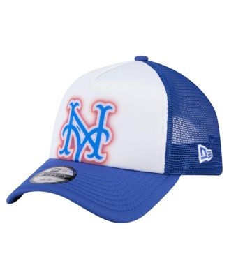 New Era - Toddler White/Royal New York Mets Painted A-Frame 9FORTY Trucker Adjustable Hat