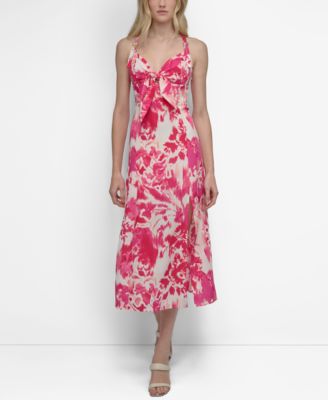 DKNY - Women's Bow-Front Buckled-Strap Midi Dress