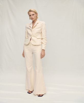 MANGO - Women's Wideleg Cotton Suit Trousers